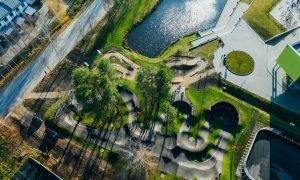 Upesciema veloparks, Skolas iela 8, Upesciems, Garkalnes novads. Pasūtītājs Ropažu novada dome. Projektētājs, būvnieks We Build Parks. 